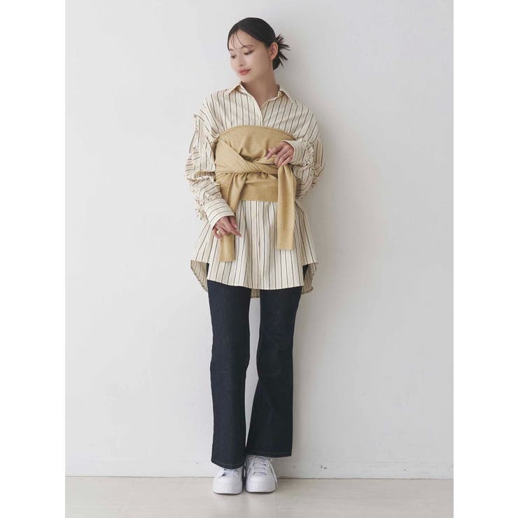 シャーリングZIPビスチェセットシャツ | MERCURYDUO | 詳細画像24 