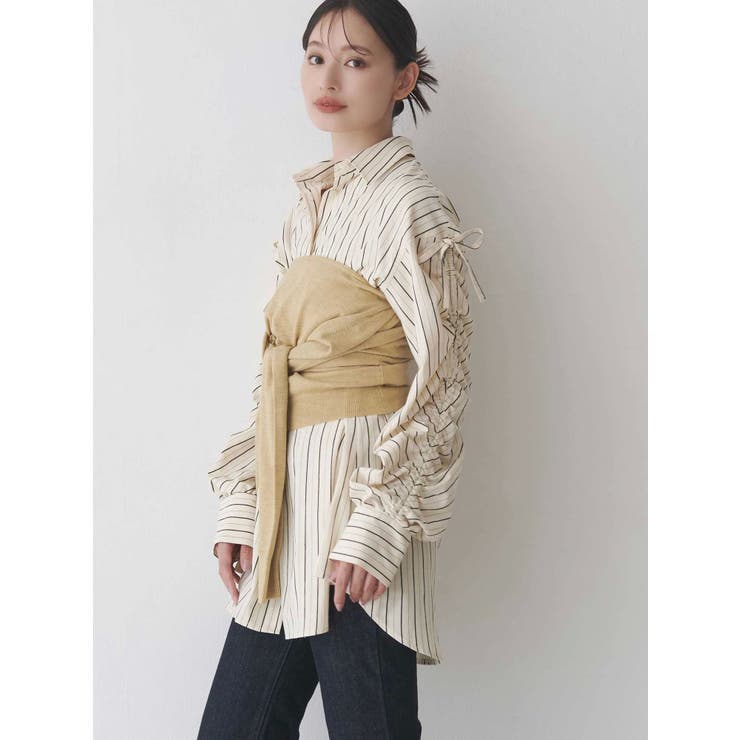 シャーリングZIPビスチェセットシャツ | MERCURYDUO | 詳細画像28 