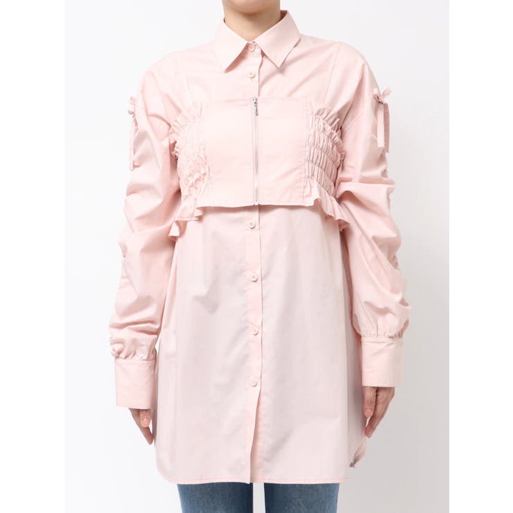 シャーリングZIPビスチェセットシャツ | MERCURYDUO | 詳細画像30 