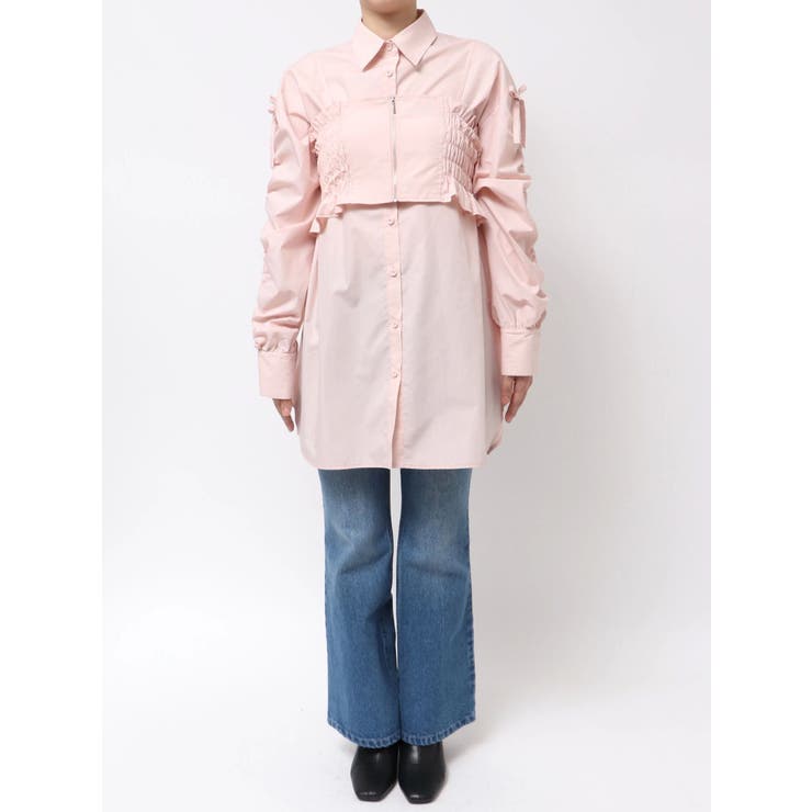 シャーリングZIPビスチェセットシャツ | MERCURYDUO | 詳細画像39 