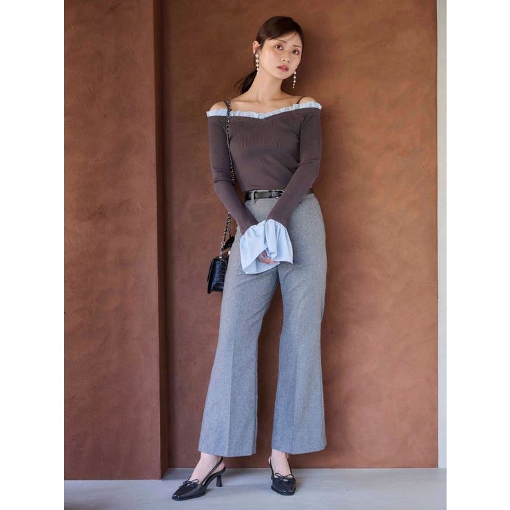 ウールライクセンタープレスワイドパンツ | MERCURYDUO | 詳細画像3 