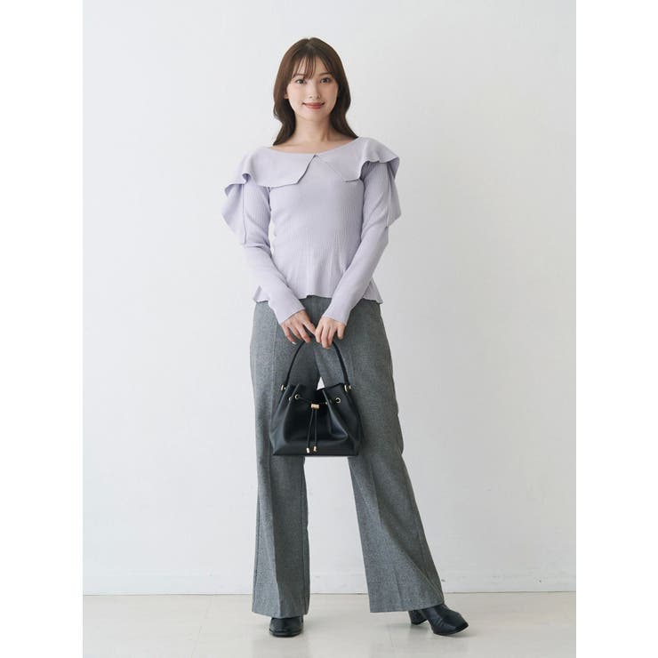 ウールライクセンタープレスワイドパンツ | MERCURYDUO | 詳細画像8 