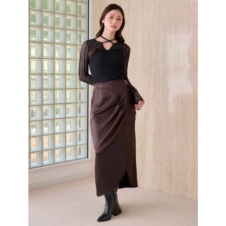 【WEB限定カラーあり】アシメタックナロースカート | MERCURYDUO | 詳細画像5 