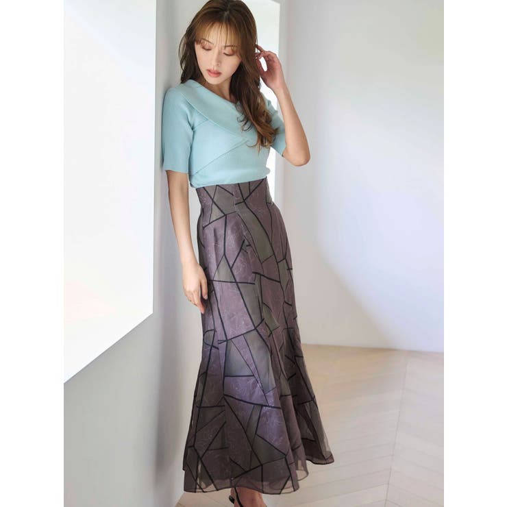 ジオメトリックオパールフレアスカート | MERCURYDUO | 詳細画像15 