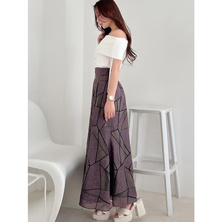 ジオメトリックオパールフレアスカート | MERCURYDUO | 詳細画像25 