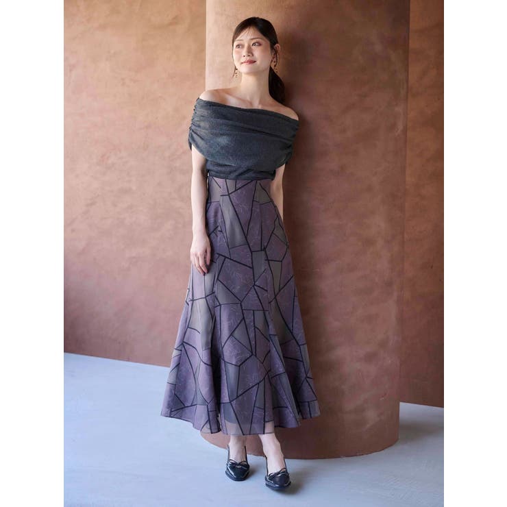 ジオメトリックオパールフレアスカート | MERCURYDUO | 詳細画像3 