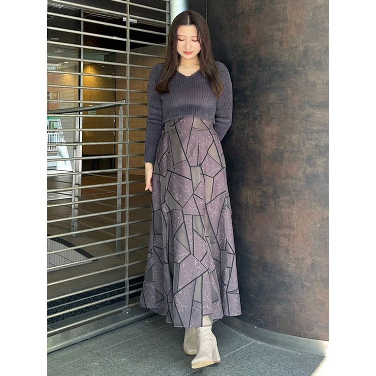 ジオメトリックオパールフレアスカート | MERCURYDUO | 詳細画像35 