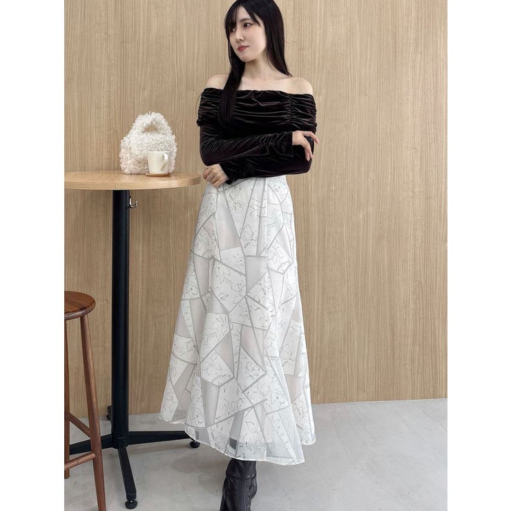 新品 MERCURYDUO パステルフレアスカート MERCURYDUO スカート アシメレイヤードフレアスカート