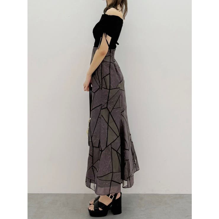 ジオメトリックオパールフレアスカート | MERCURYDUO | 詳細画像49 