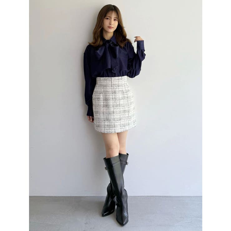 オリジナルツイード台形ミニスカート | MERCURYDUO | 詳細画像24 