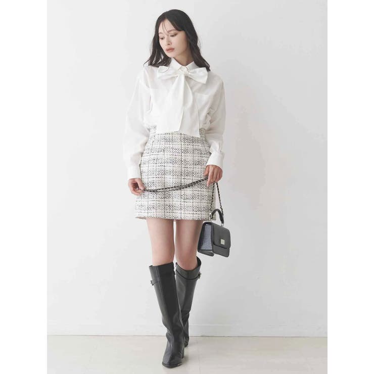 オリジナルツイード台形ミニスカート | MERCURYDUO | 詳細画像7 