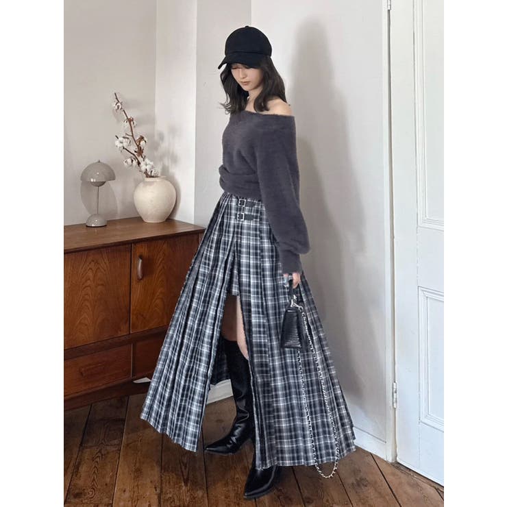 オリジナルチェックプリーツレイヤードスカート | MERCURYDUO | 詳細画像11 
