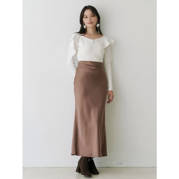 サテンナロースカート | MERCURYDUO | 詳細画像12 