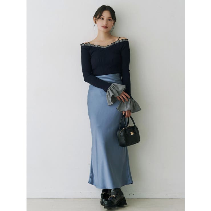 サテンナロースカート | MERCURYDUO | 詳細画像2 