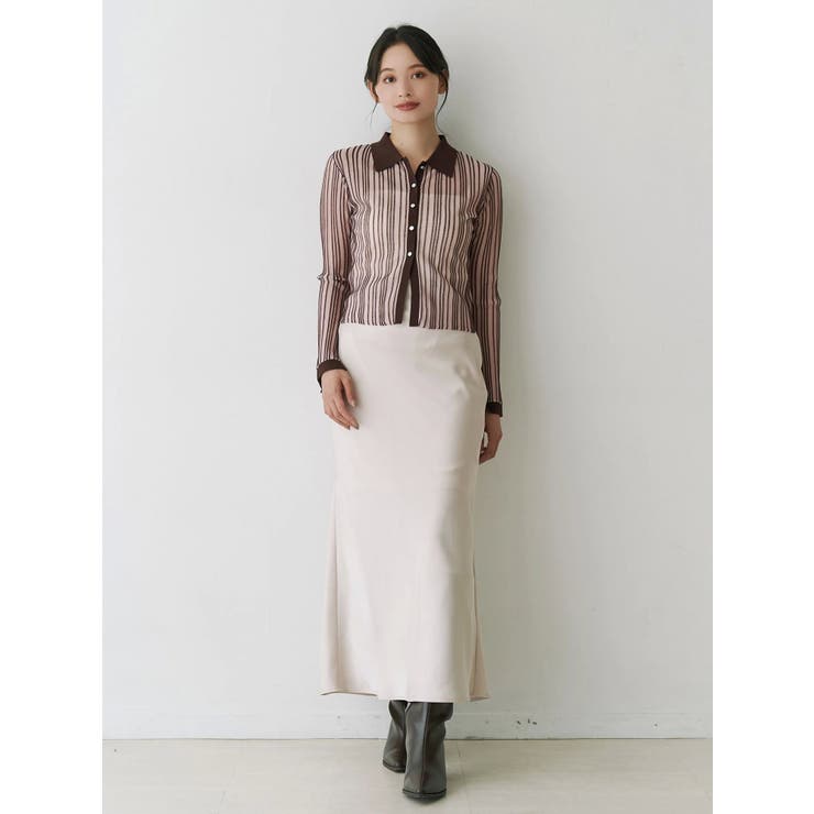 サテンナロースカート | MERCURYDUO | 詳細画像7 