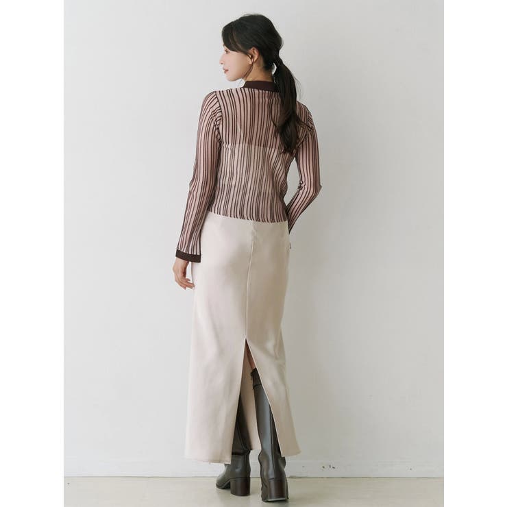 サテンナロースカート | MERCURYDUO | 詳細画像8 