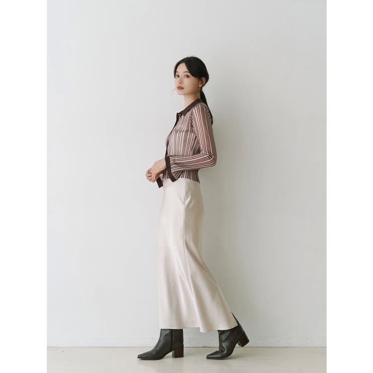 サテンナロースカート | MERCURYDUO | 詳細画像9 