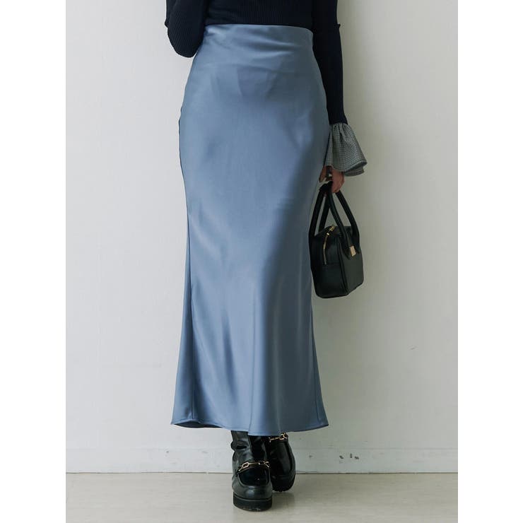 ブルー | サテンナロースカート | MERCURYDUO