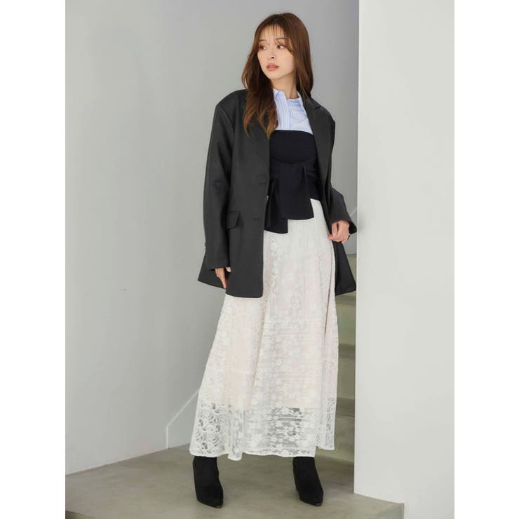 レースパッチワークフレアスカート | MERCURYDUO | 詳細画像13 