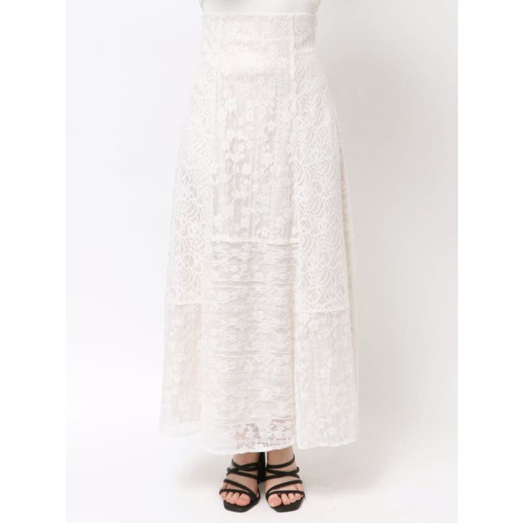 レースパッチワークフレアスカート | MERCURYDUO | 詳細画像21 
