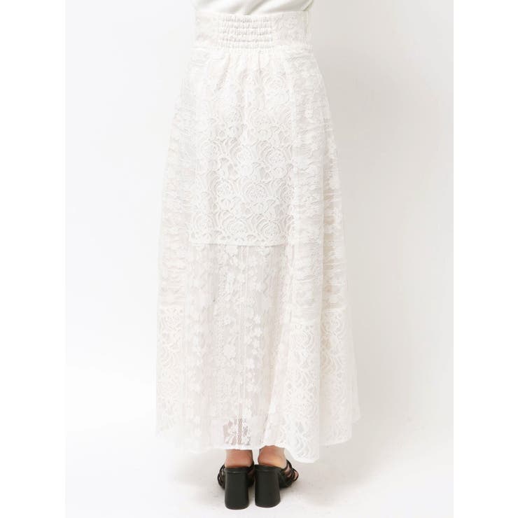 レースパッチワークフレアスカート | MERCURYDUO | 詳細画像23 