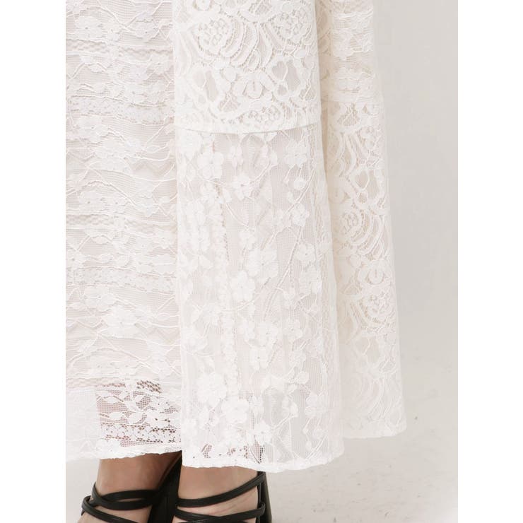 レースパッチワークフレアスカート | MERCURYDUO | 詳細画像25 