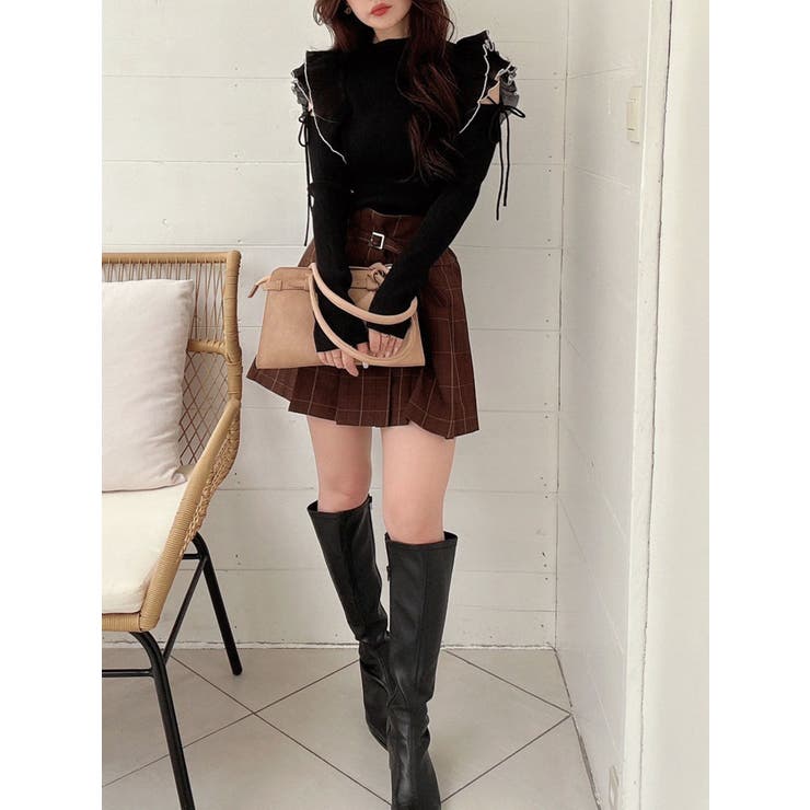 ベルト付きチェックプリーツミニスカパン | MERCURYDUO | 詳細画像30 