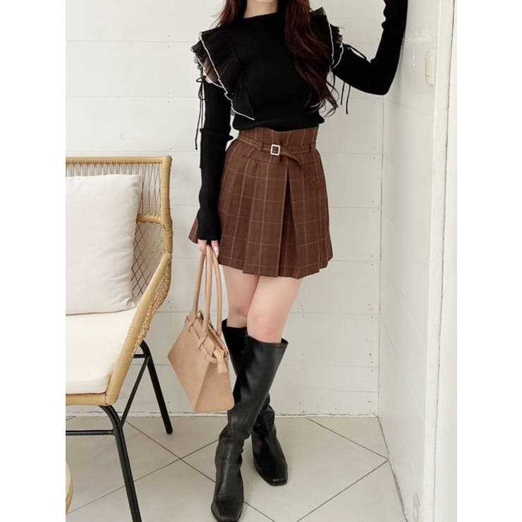 ベルト付きチェックプリーツミニスカパン | MERCURYDUO | 詳細画像31 