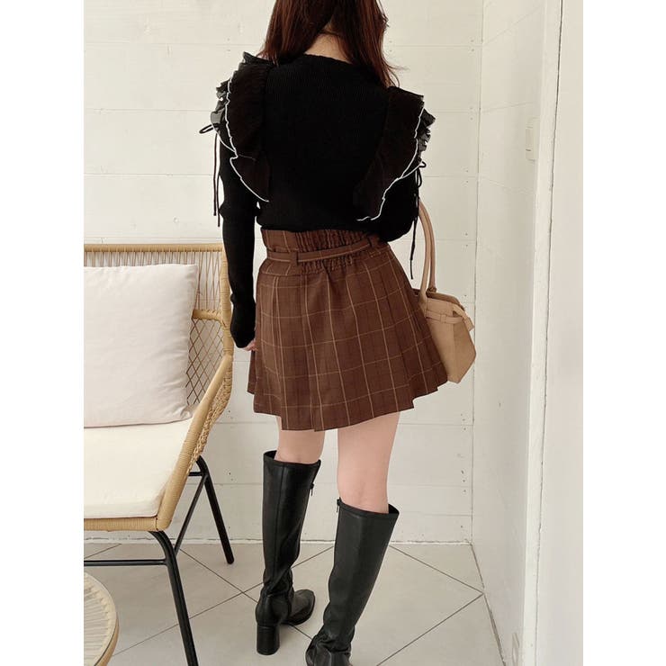 ベルト付きチェックプリーツミニスカパン | MERCURYDUO | 詳細画像33 