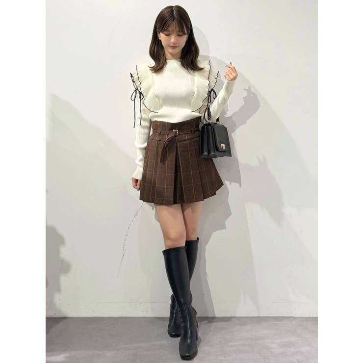 ベルト付きチェックプリーツミニスカパン | MERCURYDUO | 詳細画像35 