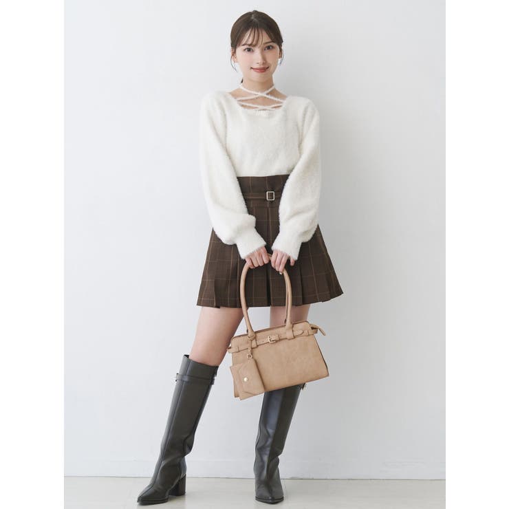 ベルト付きチェックプリーツミニスカパン | MERCURYDUO | 詳細画像7 