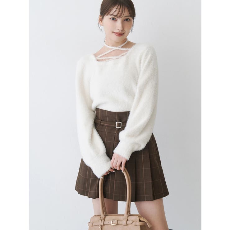 ベルト付きチェックプリーツミニスカパン | MERCURYDUO | 詳細画像9 