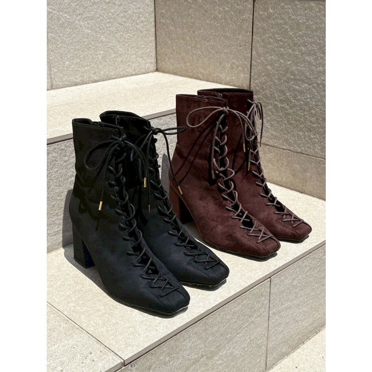 レースアップフェイクスエードブーツ | MERCURYDUO | 詳細画像2 