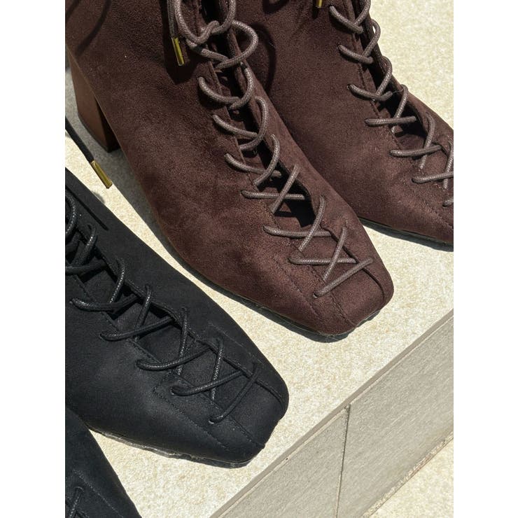 レースアップフェイクスエードブーツ | MERCURYDUO | 詳細画像3 