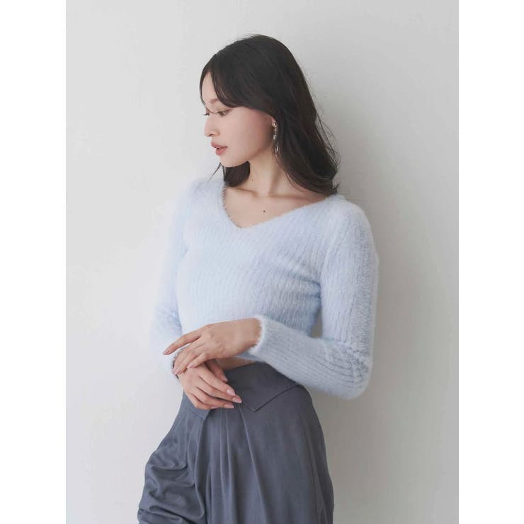 ミニシャギーVネッククロップドニット | MERCURYDUO | 詳細画像13 