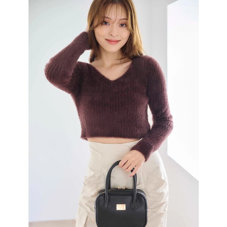 ミニシャギーVネッククロップドニット | MERCURYDUO | 詳細画像18 