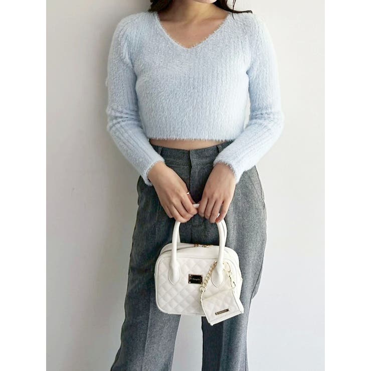 ミニシャギーVネッククロップドニット | MERCURYDUO | 詳細画像22 