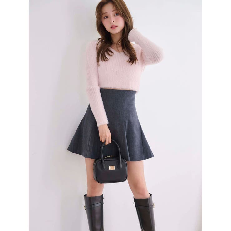 ミニシャギーVネッククロップドニット | MERCURYDUO | 詳細画像3 