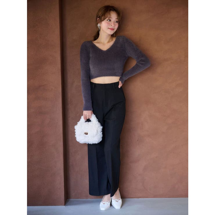 ミニシャギーVネッククロップドニット | MERCURYDUO | 詳細画像6 