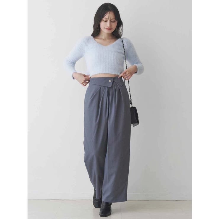 ミニシャギーVネッククロップドニット | MERCURYDUO | 詳細画像9 