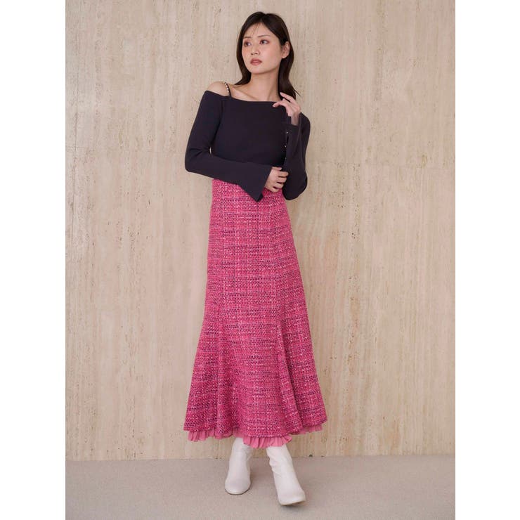 アシメパールチェーンワンショルニット | MERCURYDUO | 詳細画像15 