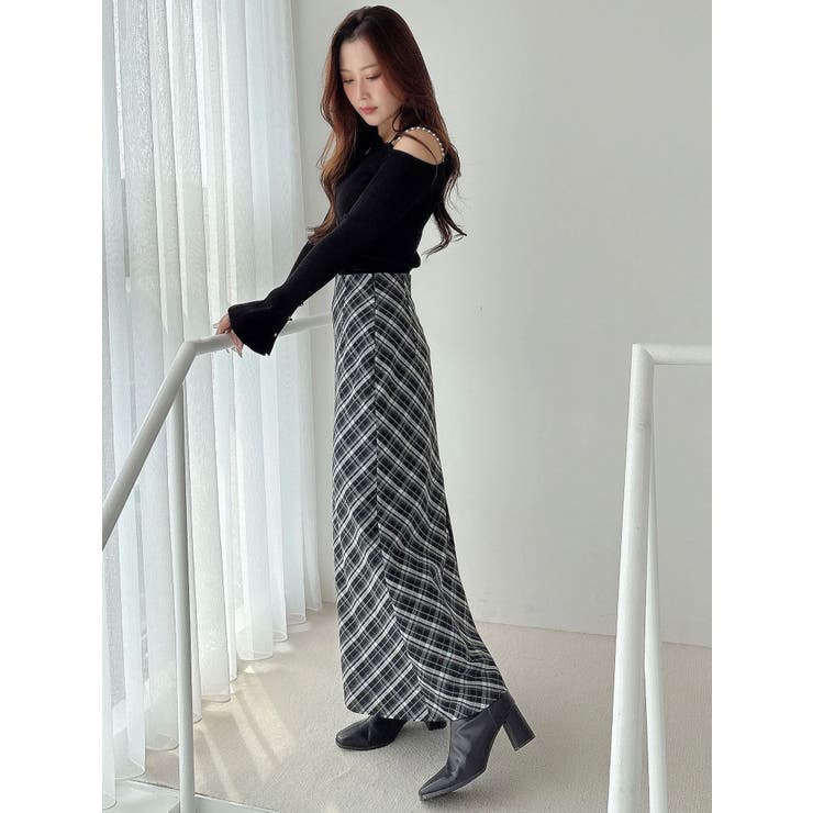 アシメパールチェーンワンショルニット | MERCURYDUO | 詳細画像31 