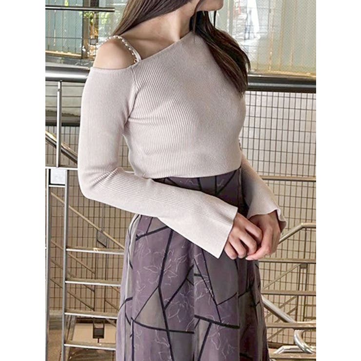 アシメパールチェーンワンショルニット | MERCURYDUO | 詳細画像37 