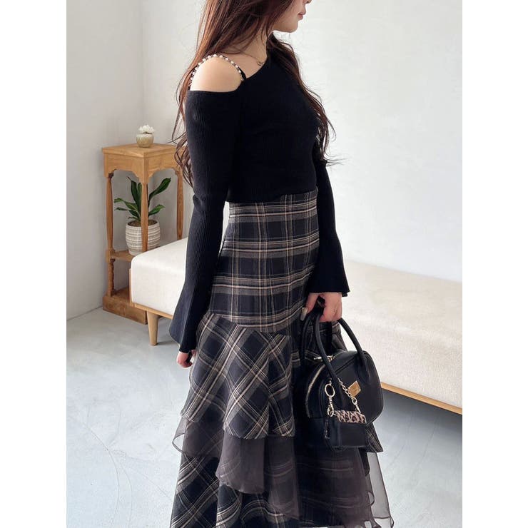 アシメパールチェーンワンショルニット | MERCURYDUO | 詳細画像39 