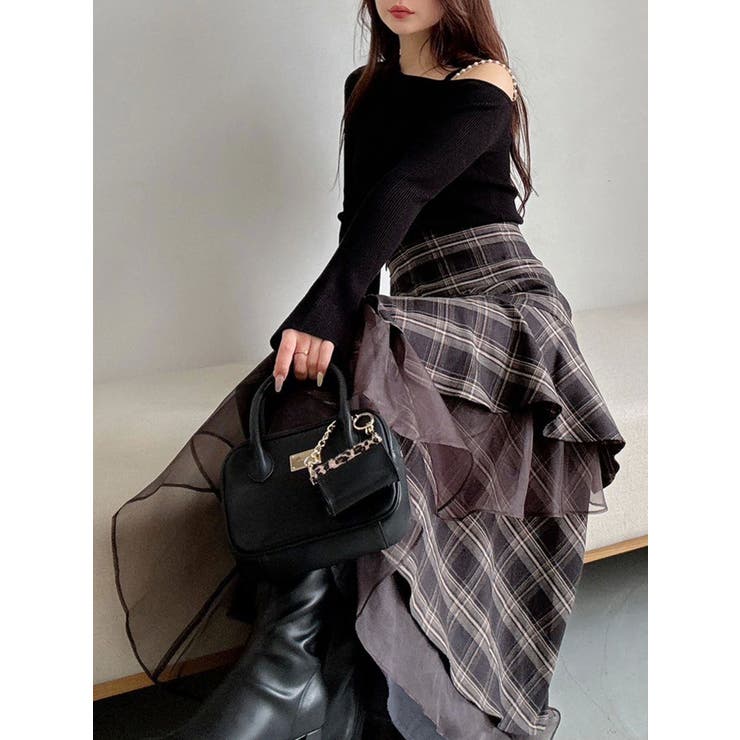 アシメパールチェーンワンショルニット | MERCURYDUO | 詳細画像43 