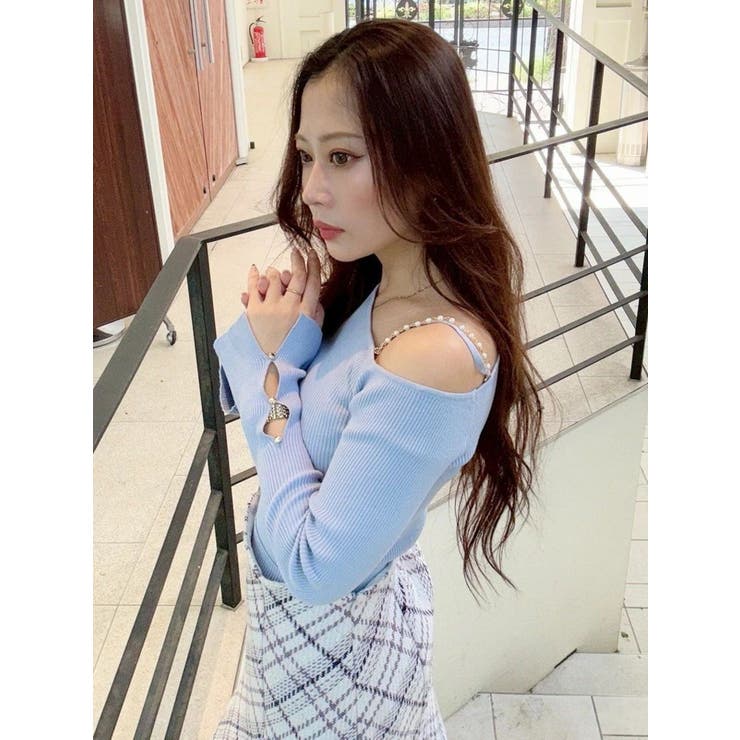 アシメパールチェーンワンショルニット | MERCURYDUO | 詳細画像47 