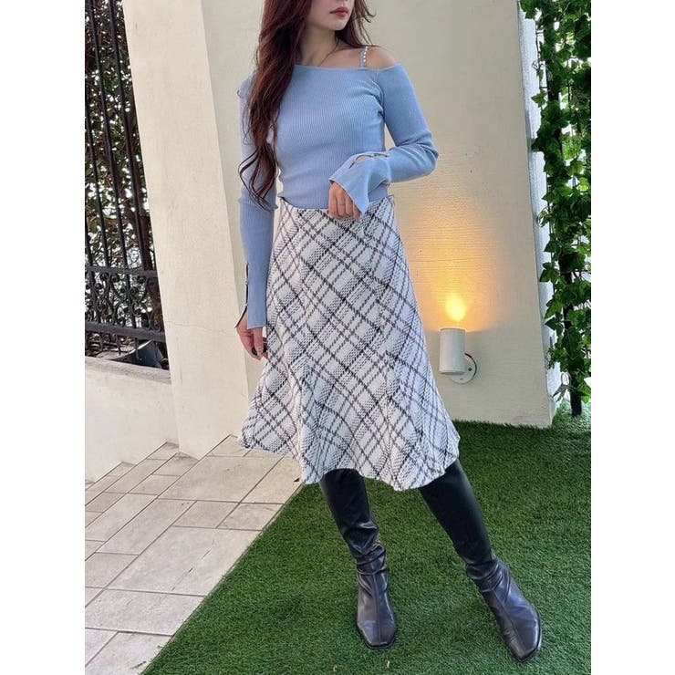 アシメパールチェーンワンショルニット | MERCURYDUO | 詳細画像48 