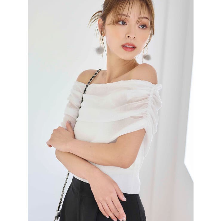 ドレープオフショルコンパクトニット | MERCURYDUO | 詳細画像13 