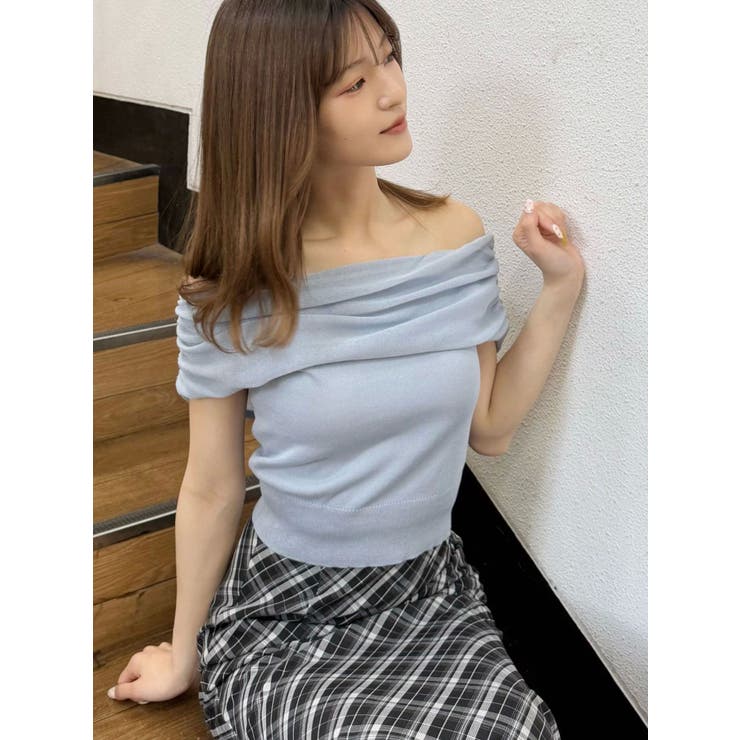 ドレープオフショルコンパクトニット | MERCURYDUO | 詳細画像22 