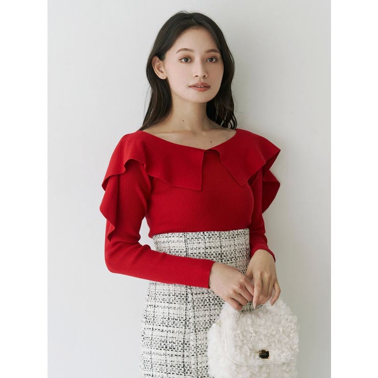 ペプラムラッフルコンパクトニット | MERCURYDUO | 詳細画像10 